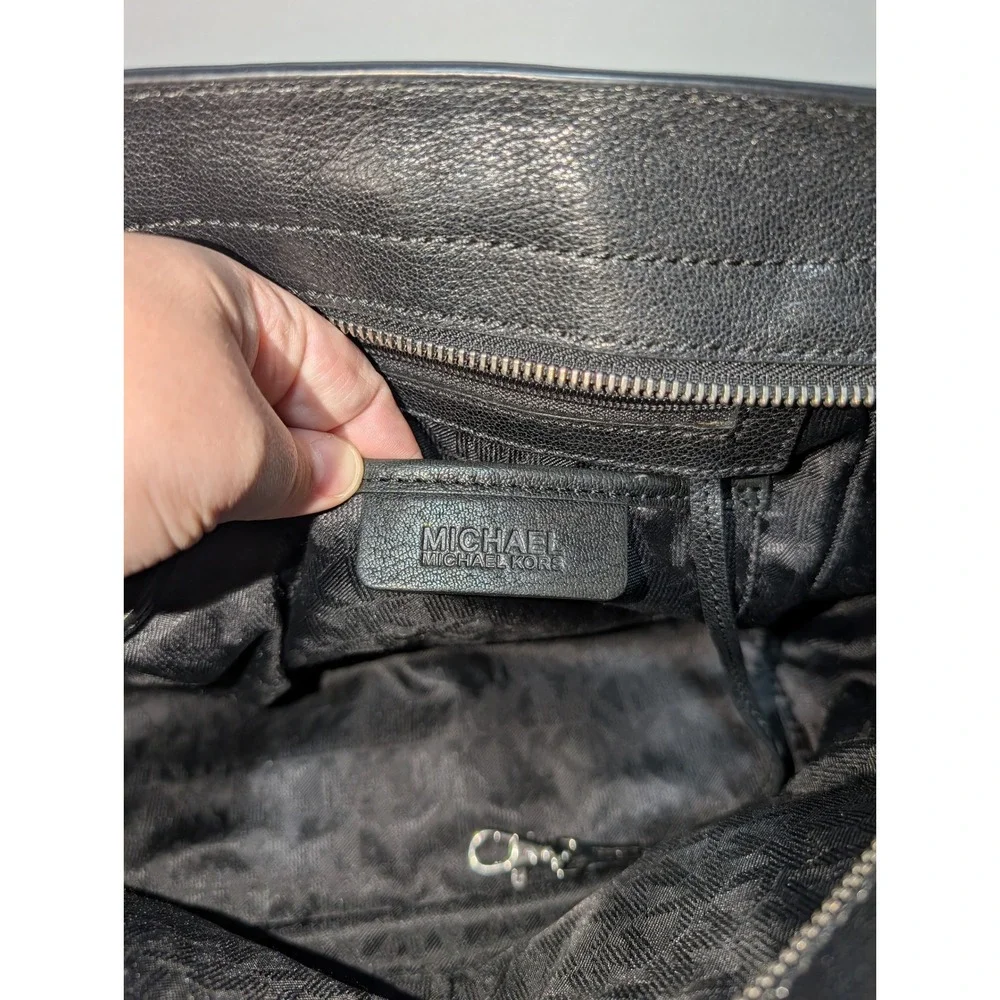 Michael Michael Kors Bedford Designer Black‎ Leather Satchel Crossbody Handbag